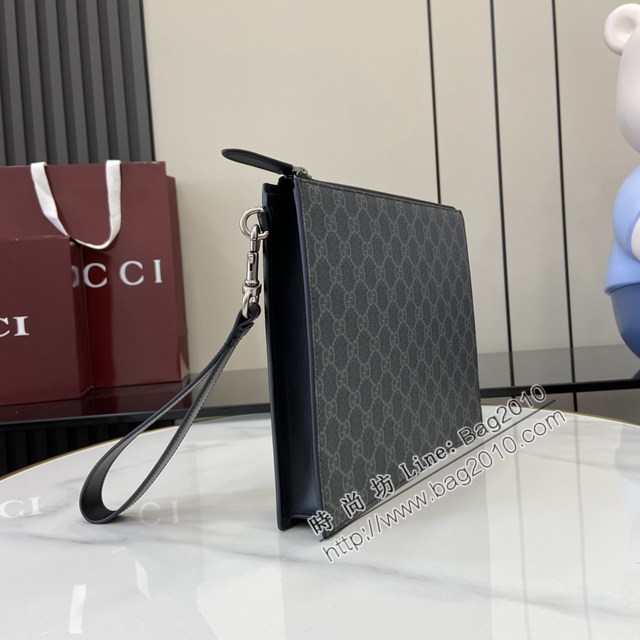 Gucci專櫃古馳最新款Emblem系列男士手拿包 jh2697型號：821155